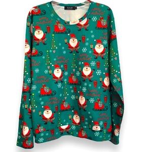 SSLR Sz Large (unisex) Christmas sweatshirt long sleeves crew neck Poly/Spandex